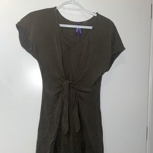 small, green tie front dress